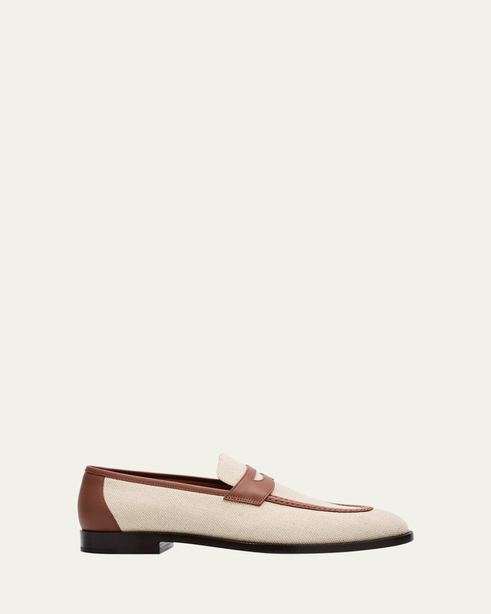 Sergio Natural Leather-Trim Loafers